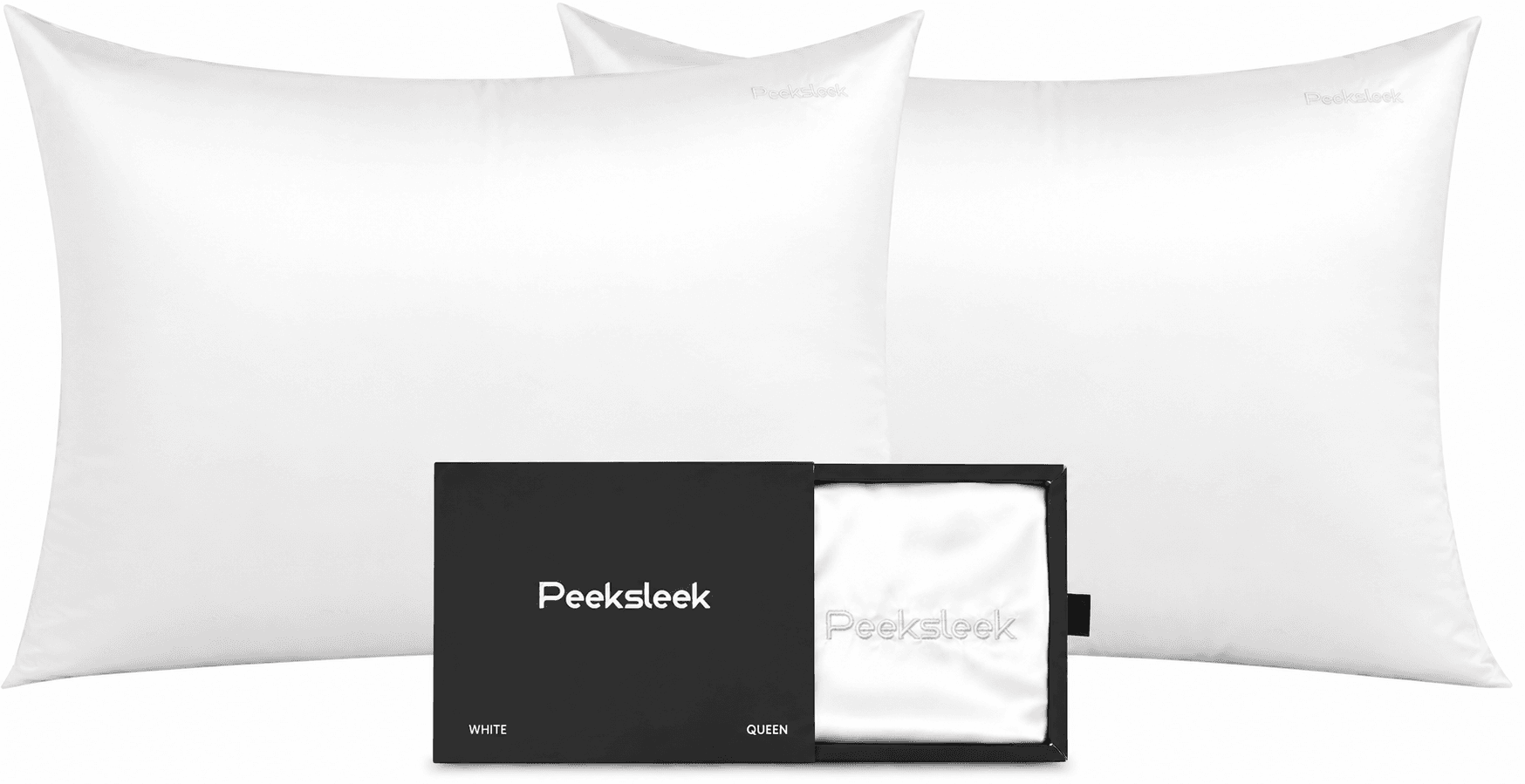 Luxurious 100% Mulberry Silk Pillowcases - Hypoallergenic, Soft, and Breathable for Hair & Skin Care (2-Pack, White)